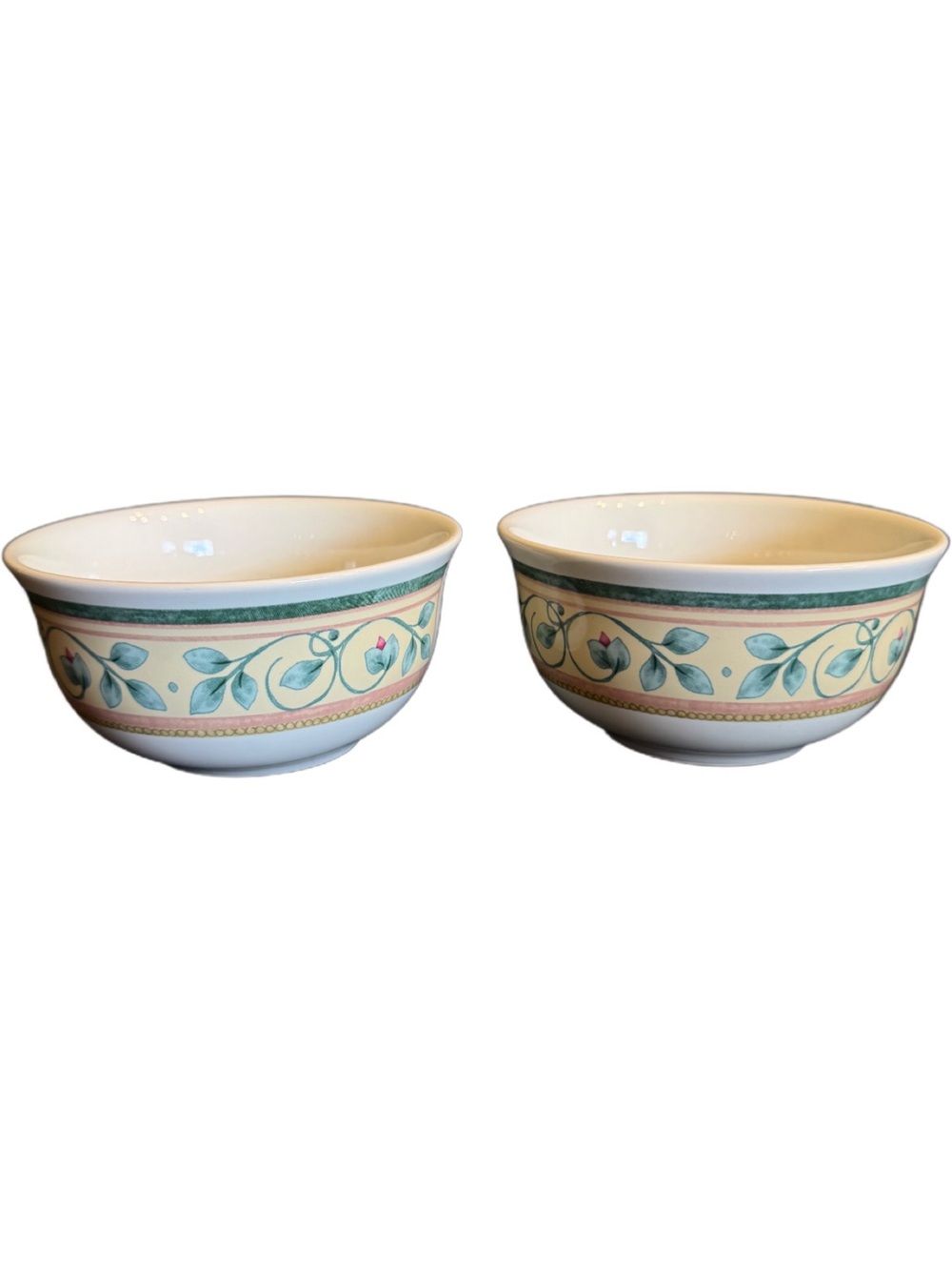 Pfaltzgraff French Quarter Dessert Bowl LOT OF 2 Leaves Stoneware 4 3/8”
